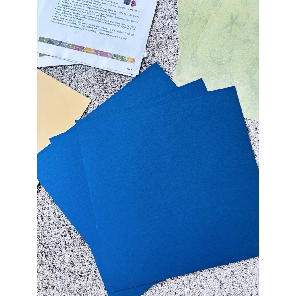 Sandy Lion Color Blocking Class‎ Kit Travel Theme - Vintage Stickers Paper Guide